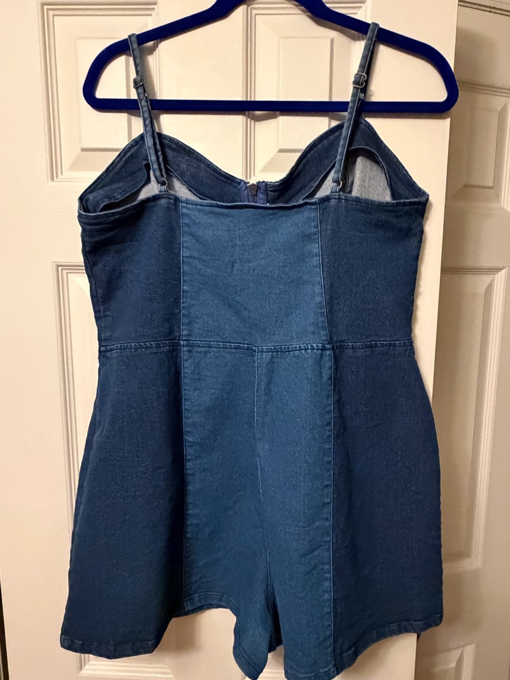 Derek Heart Denim Blue Zip-Front One-Piece Romper - Picture 2 of 3